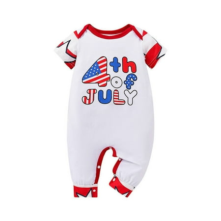 

Dinosaur Outfit Shorts Babies Boys Girls Independence Day Short Sleeve Cartoon Letter Prints Romper Jumpsuit Clothes