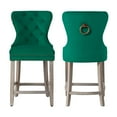 thumbnail image 3 of WestinTrends Wordford 24" Tufted Velvet Counter Stool (Set of 2), Antique Gray/ Dark Green, 3 of 11