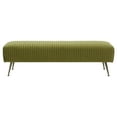 thumbnail image 4 of SAFAVIEH Couture Salome Solid Velvet Contemporary Bench, Olive Green/Antique Brass, 4 of 8