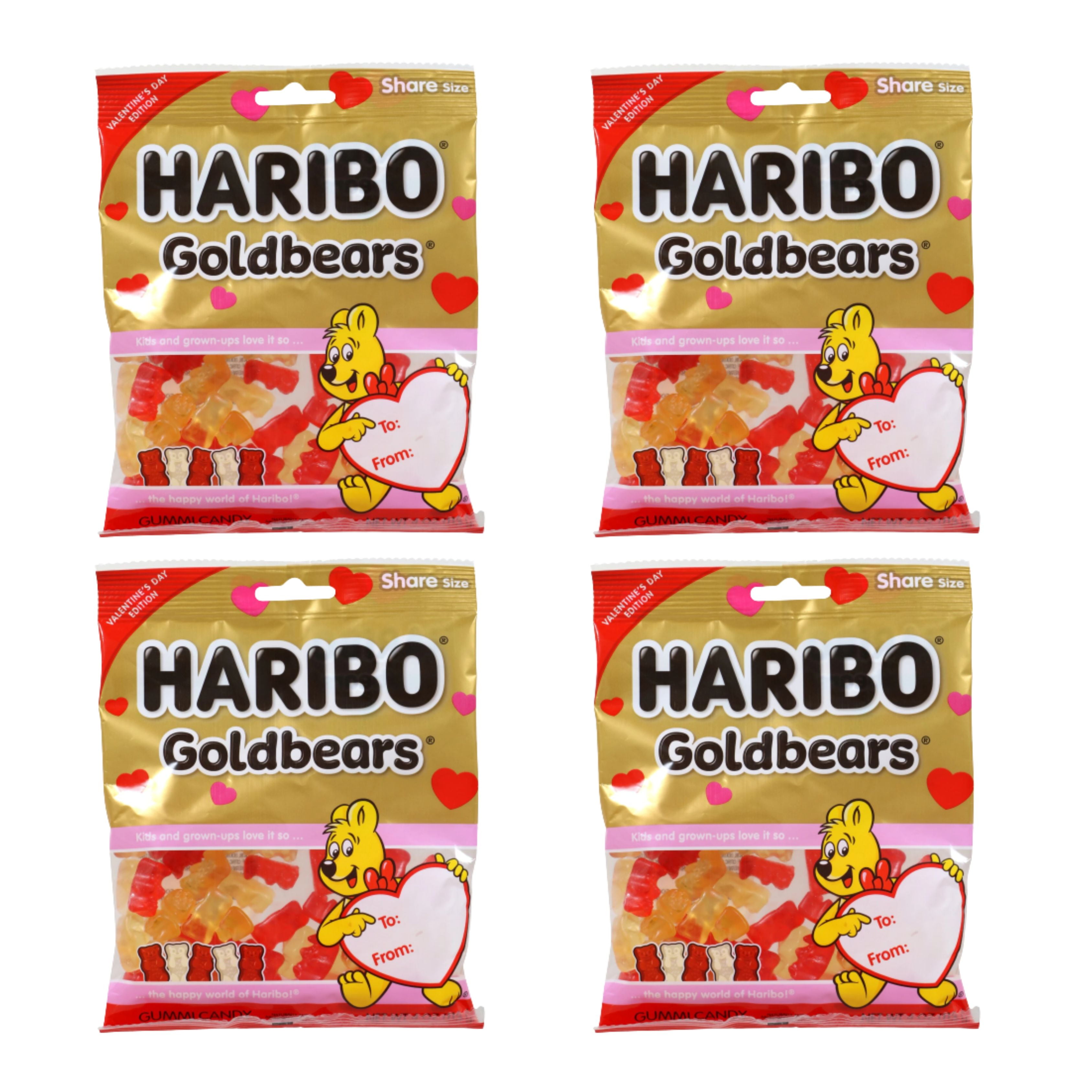 IOS Valentines Gold Bears Mini Shaped Gummy Chewy Candies Treats Red and Gold Color For Party