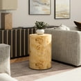 thumbnail image 5 of Nebula 22" Accent Pillar Side Table Warm Natural Brown Burl Wood, 5 of 8