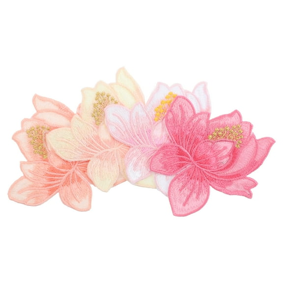 WRISTBIQUE 4-Pack Floral Stamping Patches for Clothing, Crafting, Decorative Embellishments and Accessories