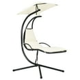 thumbnail image 5 of Patiojoy Outdoor Hanging Chaise Lounge Chair Floating Chaise Swing Lounger w/Canopy & Cushion Beige, 5 of 6