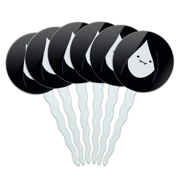 Adventure Time Marceline Head Cupcake Picks Toppers Decoration Set of 6