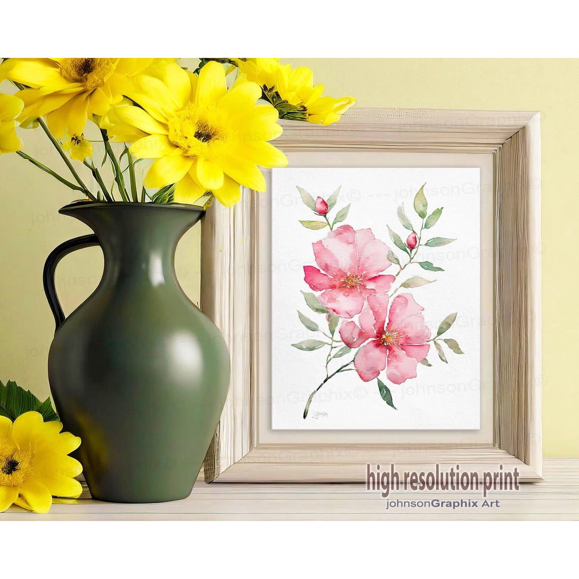 Blush Pansy Wall Art Print Floral Kitchen Decor Unframed Paper Print