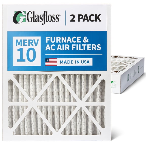 2 Pack of 20x24x4 MERV 10 Pleated 4" Inch Air Filters by Glasfloss. Actual Size: 19-3/8 x 23-3/8 x 3-3/4