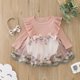 thumbnail image 4 of Gibobby Mameluco polar con estampado floral de manga larga para niñas pequeñas, monos para recién nacidos, vestido de tul, conjunto de diademas con(Rojo, 0-3 Meses), 4 of 5