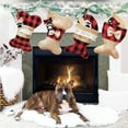thumbnail image 4 of Pet Dog Christmas Stockings, Buffalo Red Black Plaid Large Bone Shape Pets Stockings,Burlap Red and Black Plaid Large Fish or Bone Shaped Rustic Plaid Burlap Christmas Ornaments, 4 of 7