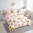 thumbnail image 3 of Homewish Happy Camping Child Twin Bedding Sets 7-Piece, Groovy Blossoms Flower Bedding Comforter Set, Peace and Love Reversible Sheet Sets, Breathable Home Decor, 3 of 7