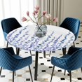 thumbnail image 5 of Elastic Fitted Round Tablecloth, Purple Blue Polka Dots Waterproof Stretch Table Cover for 55"-60" Tables, Watercolor Abstract Art Washable Outdoor Tablecloths for Patio, Picnic, Camping, 5 of 9