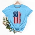 thumbnail image 2 of successthop 4th of July Tops for Women Flags Plus Size Patriotic T Shirt Holiday Shirts Crewneck Short Sleeve Clothes L, 2 of 6