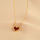 thumbnail image 3 of Collar de cadena de clavícula con forma de corazón chapado en oro Collar pequeño y lindo Collar con dije de corazón rojo para mujer Collar delicado para mujer, 3 of 5