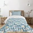 thumbnail image 3 of Ambesonne Ocean Quilted Bedspread Set 2 Pcs, Starfish Anchor Seahorse, Twin Size, Petrol Blue Marigold, 3 of 6