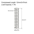 thumbnail image 3 of Unique Bargains Compressed Spring,4mm OD, 0.4mm Wire Size, 12mm Compressed Length, 20mm Free Length,7.1N Load Capacity,Gray,10 pcs, 3 of 4