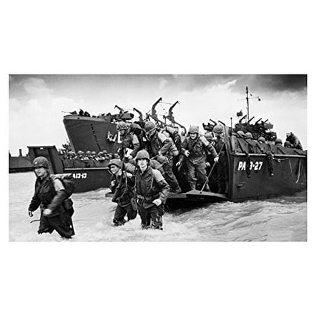 World War 2 Marine Soldiers Beach Landing Poster 24X36 Black & White War Photo (Best Beaches In The World Photos)