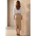 thumbnail image 3 of Jessica London Women's Plus Size Classic Cotton Denim Midi Skirt Pockets Long Jean Skirt, 3 of 4