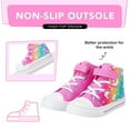 thumbnail image 3 of FUNCOO PLUS Toddler Kids Sneakers Girls High Top Canvas Shoes, Rainbow, Size 12, 3 of 5