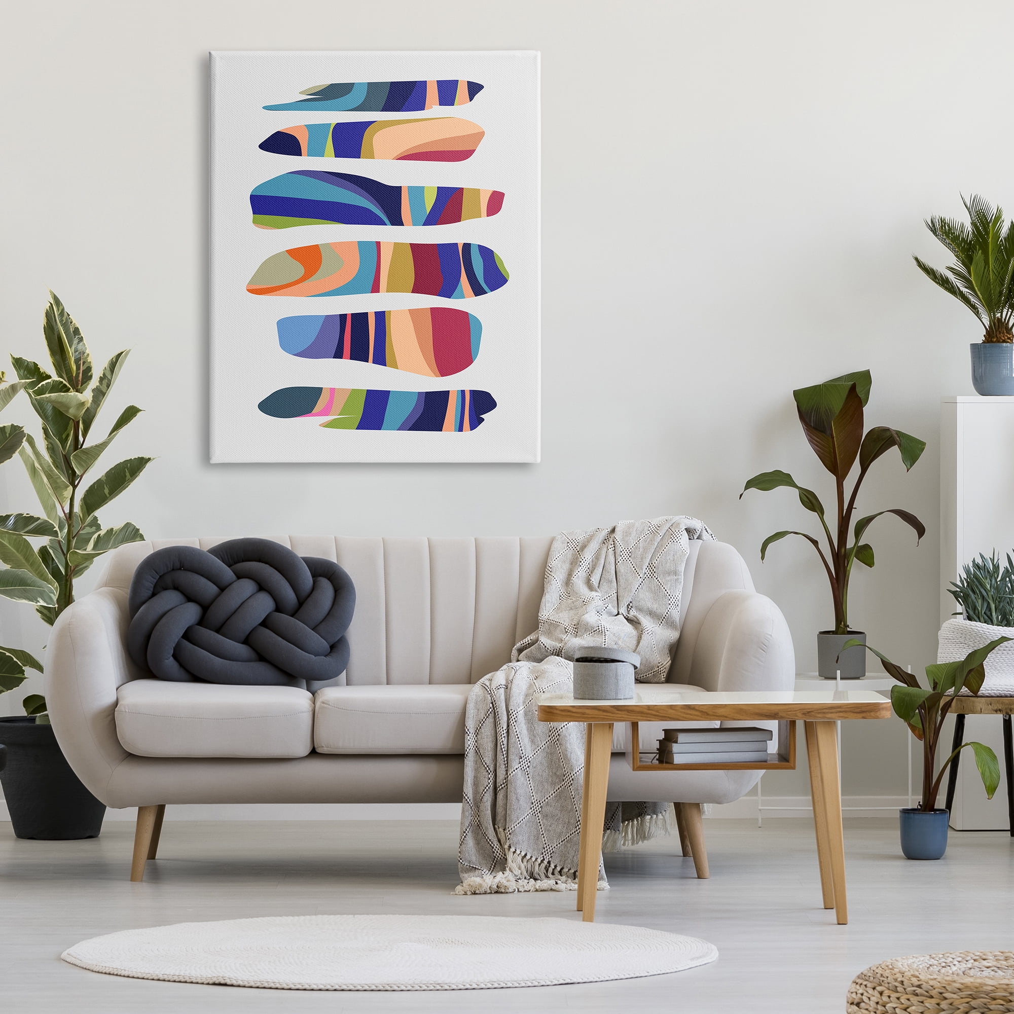 Stupell Industries Varied Contemporary Shapes Abstract Painting Gallery Wrapped Canvas Print Wall Art, 36 x 48