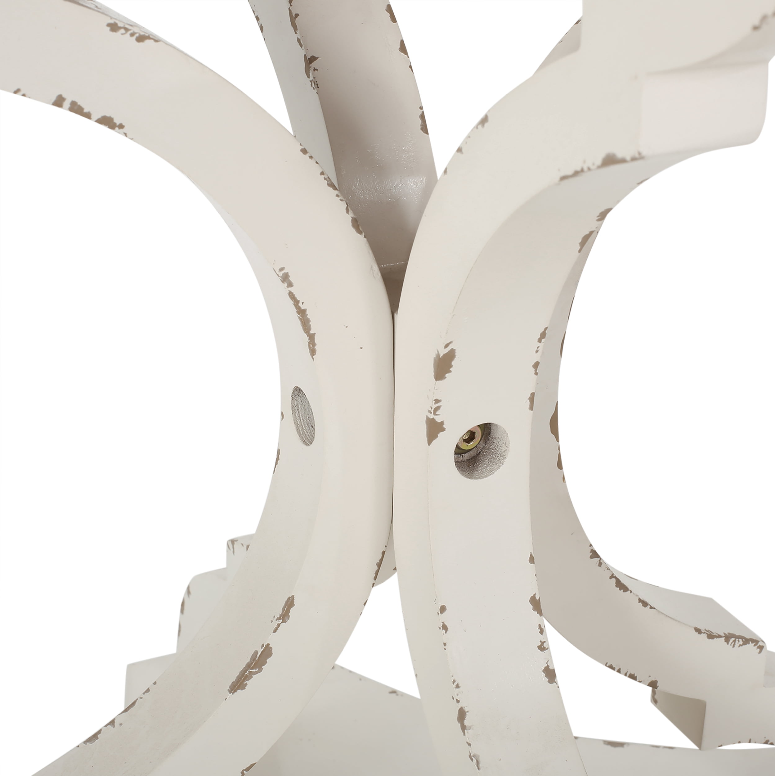 Noble House Noble House Leviathan MDF Accent Table, Distressed White, Natural