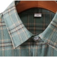 thumbnail image 4 of IROINNID Deals Long Sleeve Shirts for Men Casual New Plaid Shirt Youth Shirts Coat Turndown Collar Blouse & Shirt,Mint Green, 4 of 6