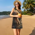 thumbnail image 3 of Easygdp Sunshine Butterfly Flower Bear para Vestido Transpirable de Mujer, Vestido Suelto de Manga Corta con Pliegues y Bolsillos para el Verano, 3 of 7
