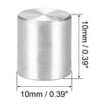 thumbnail image 2 of 5 piezas de perilla de potenciómetro con eje estriado tono plateado de aluminio, diámetro del eje de 6 mm, perilla rotativa de 10 mm x 10 mm para control de volumen, 2 of 3