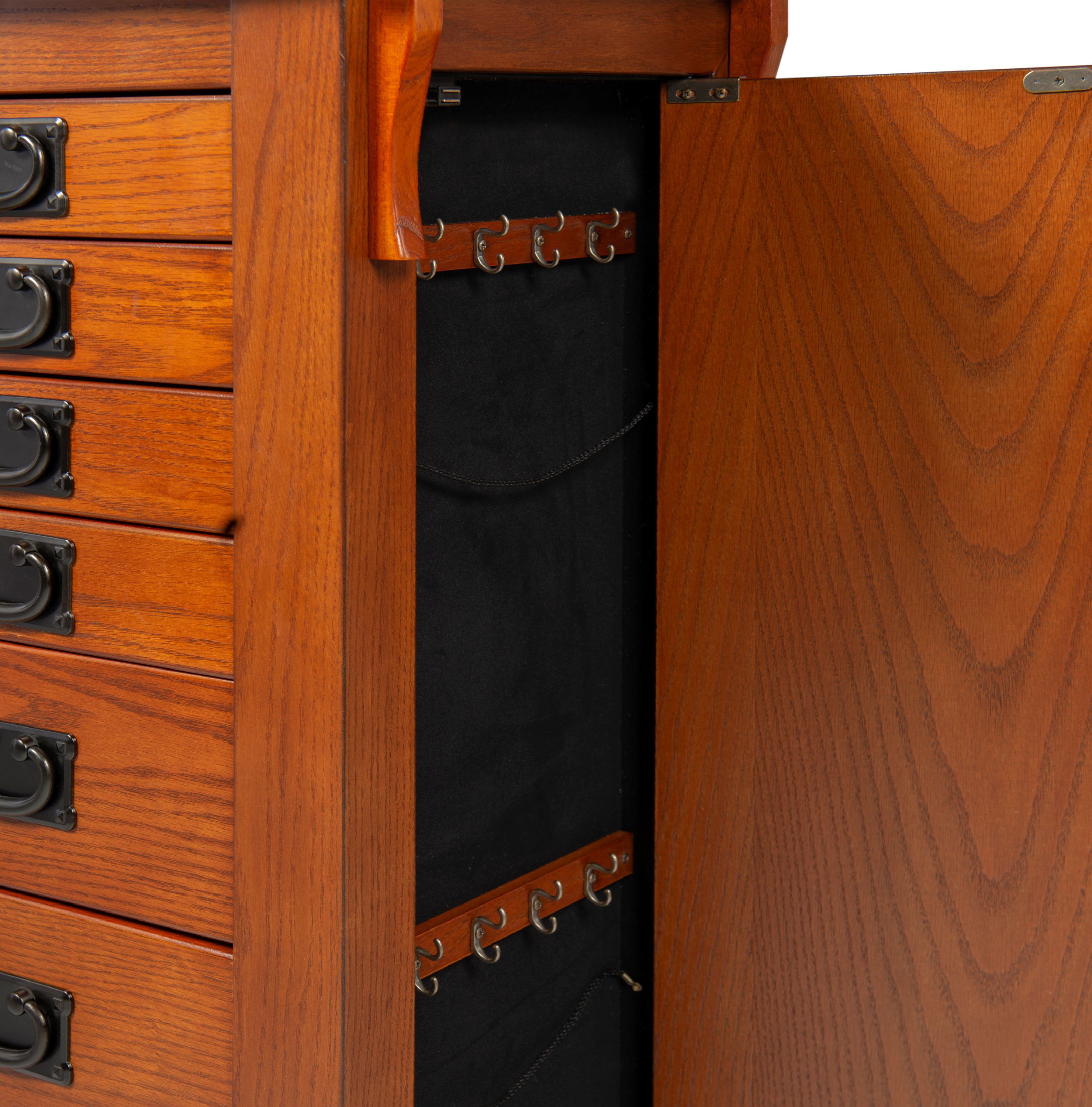 Powell Anna Lee Jewelry Armoire, Oak