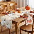 thumbnail image 5 of Fall Table Runner Thanksgiving White Pumpkins Table Runners Vintage Floral Autumn Maple Leaves Cotton Linen Dresser Scarf Kitchen Dining Table Decor for Fall Holiday Party Decor 13x36 Inch, 5 of 9