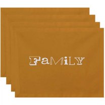 Simply Daisy 18" x 14" Family Word Print Placemats, Set of 4