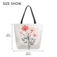 thumbnail image 5 of FORMRS Womens Canvas Tote Bag with Zipper Inner Pocket Shoulder Handbag, Pink Flower, 5 of 7