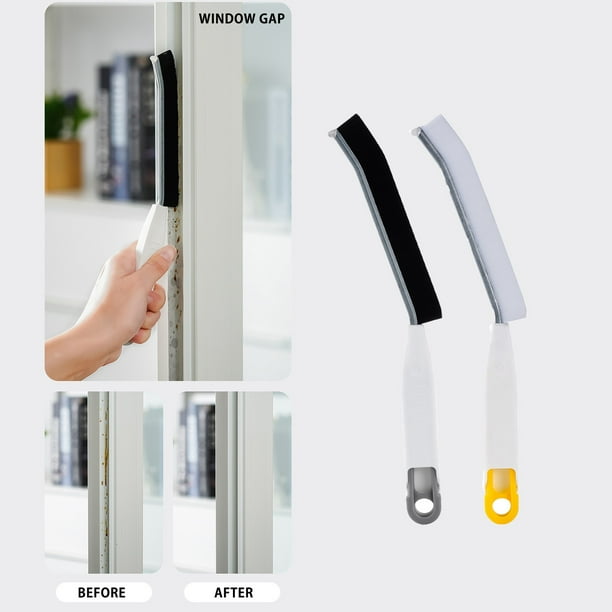 Cepillo para limpiar huecos con pinzas - Cerdas rígidas para la lechada de azulejos, ranuras para ventanas y superficies duras - Cepillo multiusos para baño y cocina