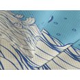 thumbnail image 4 of Ambesonne Nautical Quilted Bedspread Set 3 Pcs, Abstract Doodle Wave, King Size, Cream Blue, 4 of 5