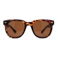 thumbnail image 3 of Lunettes de Soleil pour Hommes Hipster Rétro Vintage Style à Monture Ronde Corne Écaille Brun, 3 of 4