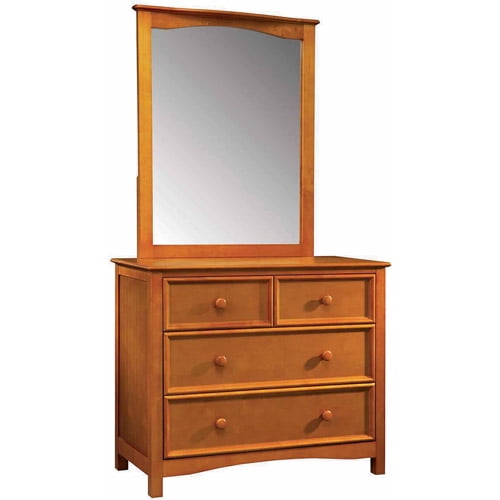 Bolton Furniture Wakefield 4Drawer Dresser and Mirror Set, Honey