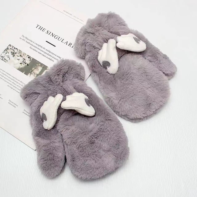 Sosteniendo el corazón cálido y moviendo las alas del ángel son lindos y dinámicos, suaves y agradables para la piel con guantes de terciopelo engrosados para mantener el calor en invierno.