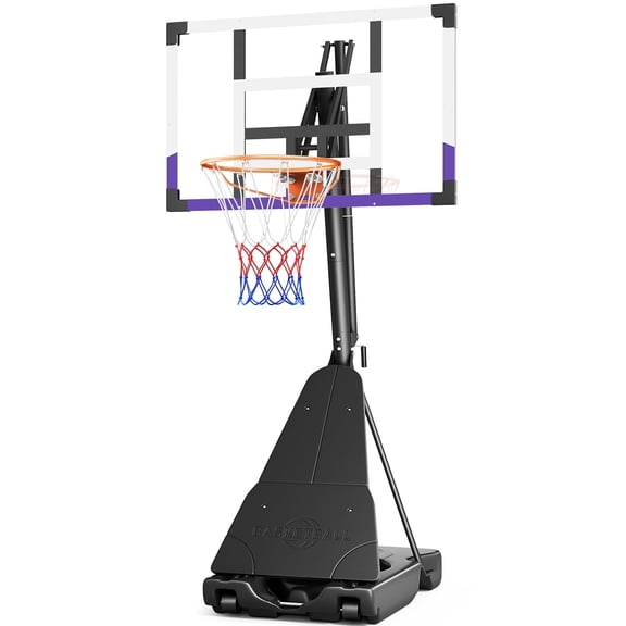 Tonbux Basketball Hoop 10FT Adjustable Easily, Basketball Goal System for Kids Teens Youth Adults, Portable Hoops & Goals Outdoor with PC Backboard and Wheels