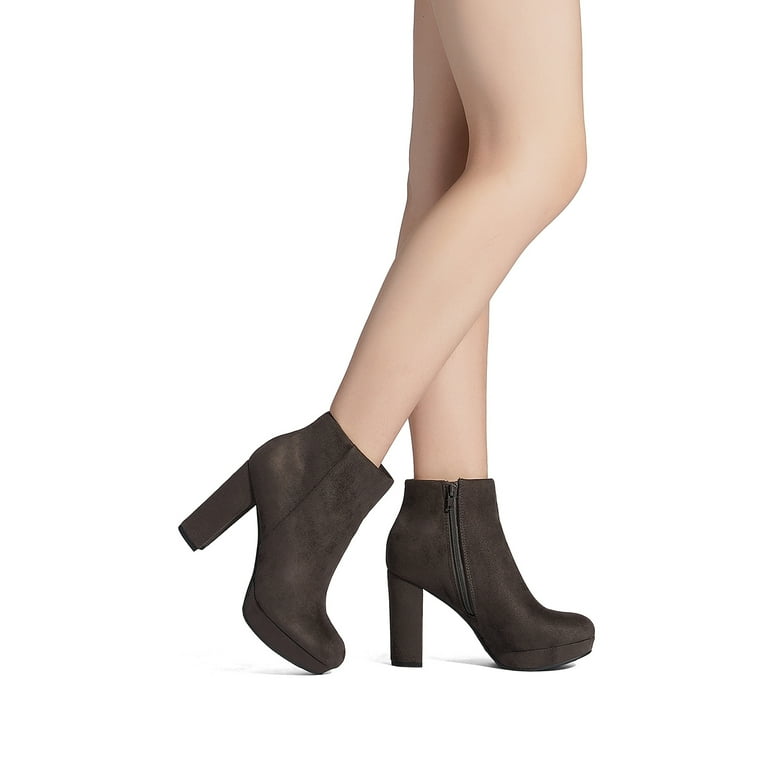Grey ankle top boots size 5