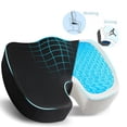 thumbnail image 4 of Gel Seat Cushion for Office Chair, Car Seat, Wheelchair with Adjustable Strap 3D Washable Cover for Tailbone, Hip, Sciatica & Back Pain Relief, Black, 4 of 16