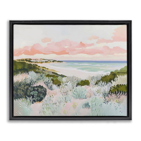 Stupell Industries Transitional Beach Grasses & Pastel Skies Black Floating Frame Canvas Art, 21 x 17, by The Prints Vibe