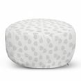 thumbnail image 1 of Neutral Pouf Cover with Zipper, Greyscale Layout of Bo Leaf Silhouettes Scattered on a Plain Background, Soft Decorative Fabric Unstuffed Case, 30" W X 17.3" L, Pale Grey and White, by Ambesonne, 1 of 5