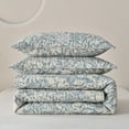 thumbnail image 6 of SLEEPBELLA Bluish Grey Botanical Quilt Set King Size 3Pcs, Bluish Grey Printed with Beige Leaves Pattern, All Season Lightweight Coverlet Sets(King 106x96,Beige Botanical), 6 of 7