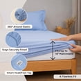 thumbnail image 5 of Loomsnest 4 Piece Full Size Bed Sheets Set, Cool & Crisp Percale, 100% Cotton Sheets, Deep Pockets, Light Blue, 5 of 10