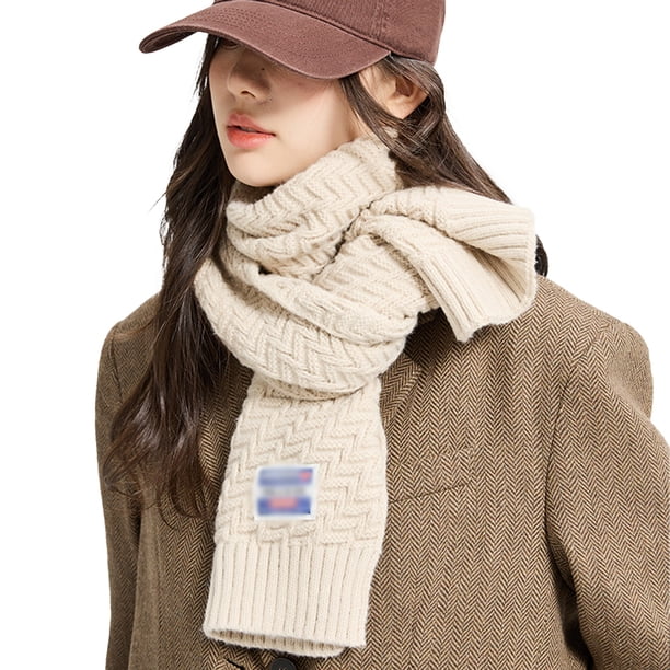 Bufanda cálida de otoño e invierno, bufanda cálida de cuello de invierno de color puro