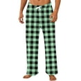 thumbnail image 2 of DENGDENG Christmas Pj Bottoms Buffalo Plaid Fall Flannel Fleece Pajama Pants Baggy Lounge Fuzzy Sleepwear Pants Soft Straight Leg Drawstring Cute Funny Pajamas with Pockets Green L, 2 of 6