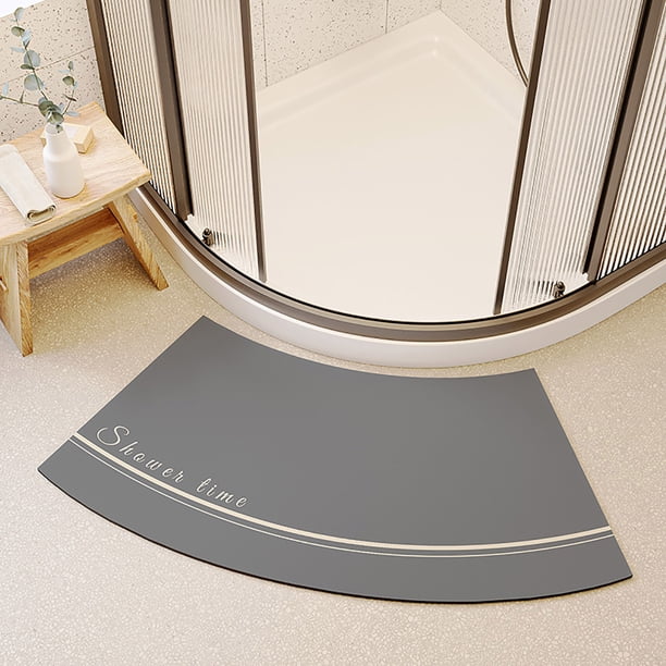 Puntoco Alfombrilla de baño curvada con barro de diatomeas Alfombrilla absorbente irregular para baño Alfombrilla de entrada para baño Alfombrilla para baño Alfombrilla para baño