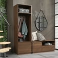 thumbnail image 6 of Linon Winston Mid-Century Hall Tree with Cubby and 3 Hooks, Walnut, 6 of 10