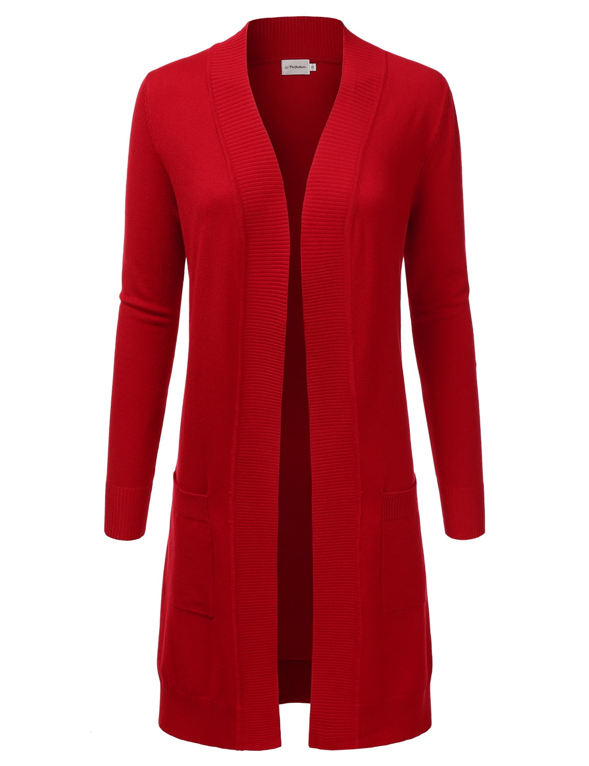 Doublju Women's Lightweight Long Sleeve Open Front Long Cardigan