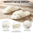 thumbnail image 6 of MiracDan Women Fuzzy Slippers Cross Band Memory Foam Indoor House Shoes Slippers Open Toe 2 Pairs Black White Home Fashion, 6 of 6