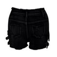 thumbnail image 5 of iHPH7 Denim Shorts Women, Booty Shorts for Women, Stretch Denim Shorts Women, Ripped Jean Shorts, Mid Rise Jean Shorts for Women, Black L, 5 of 6