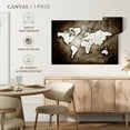 thumbnail image 4 of Elephant Stock Old Grunge World Map Wall Art - Horizontal Canvas Wall Art - Living Room Wall Decor - Map Canvas - Gray And Brown Decor - 24" x 16", 4 of 4